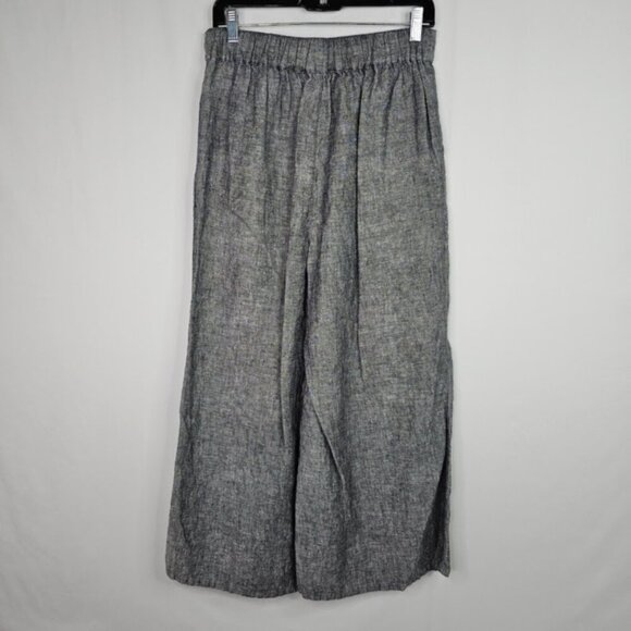 CATHERINE MALANDRINO Wide Leg Linen Pants GRAY size S Boho Casual Coastal Chic - Picture 5 of 6